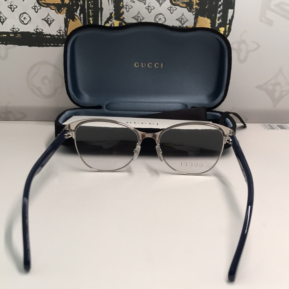 New Authentic Gucci Black Eyeglasses for Men GG0718o 006 - Picture 8 of 13